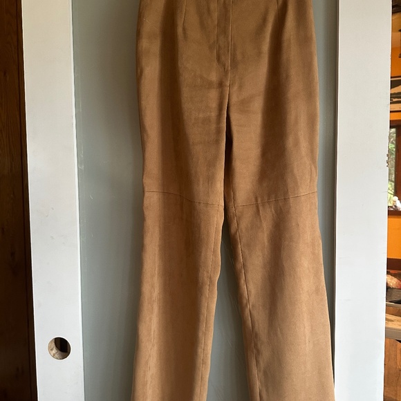 Talbots Petite 4 Faux Suede Pants, Darts, Brown Tan Fitted for Fall - Picture 2 of 12